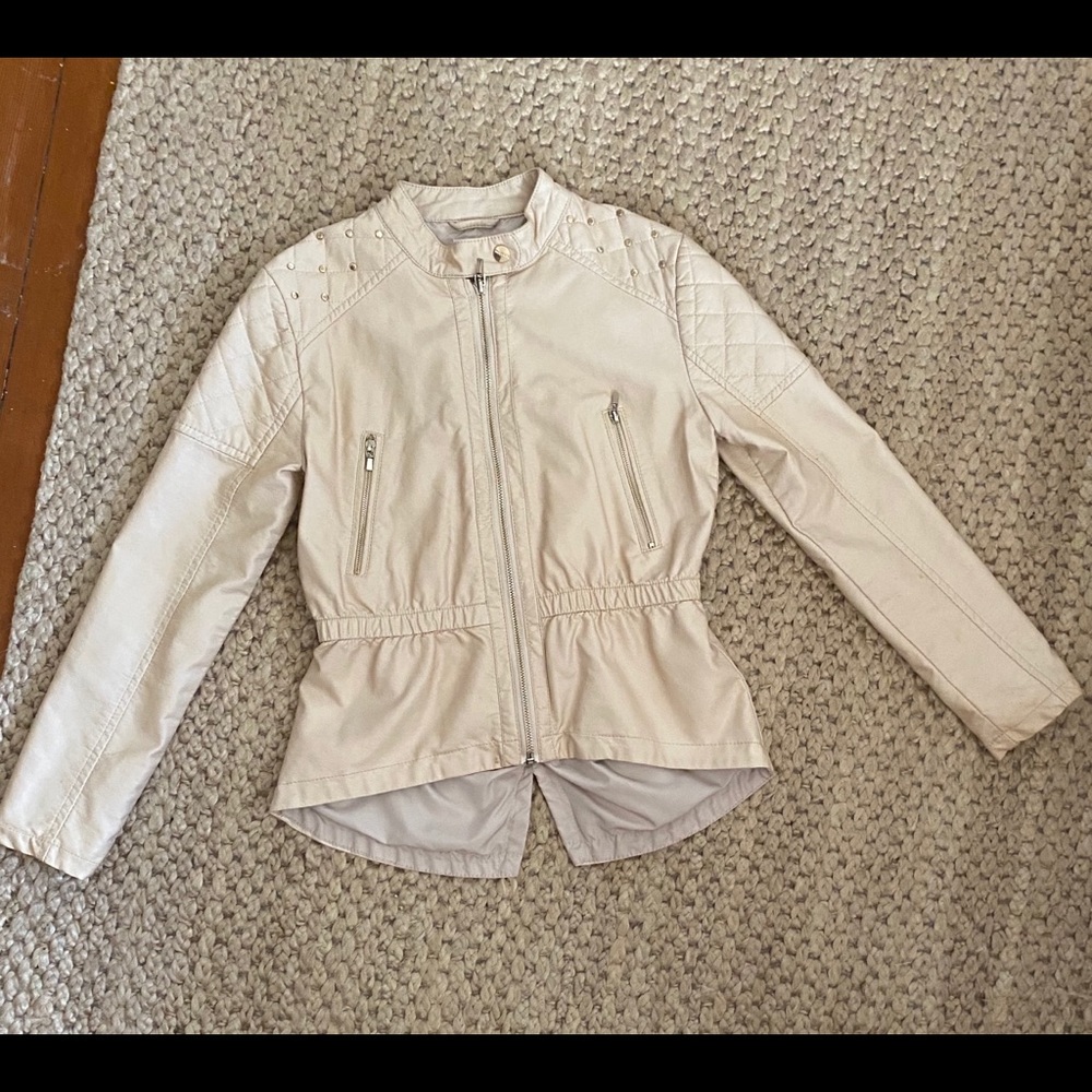 Faux leather girls jacket